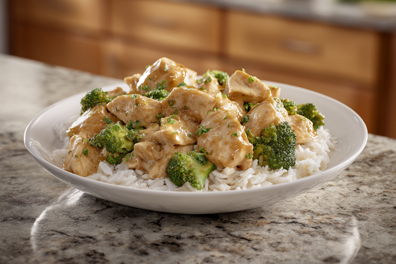 Your New Go-To: Savory High Protein Chicken, Broccoli, & Rice Bowl
