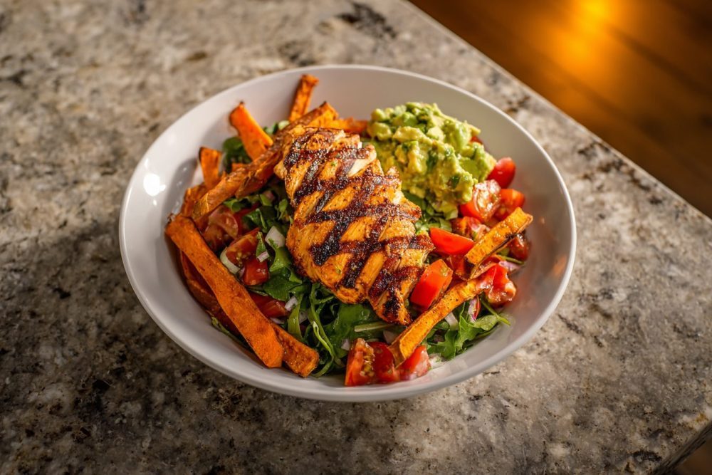Zesty Grilled Chicken & Sweet Potato Power Bowl with Creamy Avocado