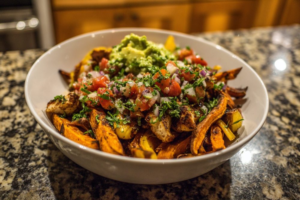 Zesty Grilled Chicken & Sweet Potato Power Bowl with Creamy Avocado