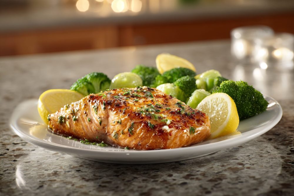 Zesty Herb Grilled Salmon (Olive Garden-Inspired) with Lemon-Garlic Broccoli