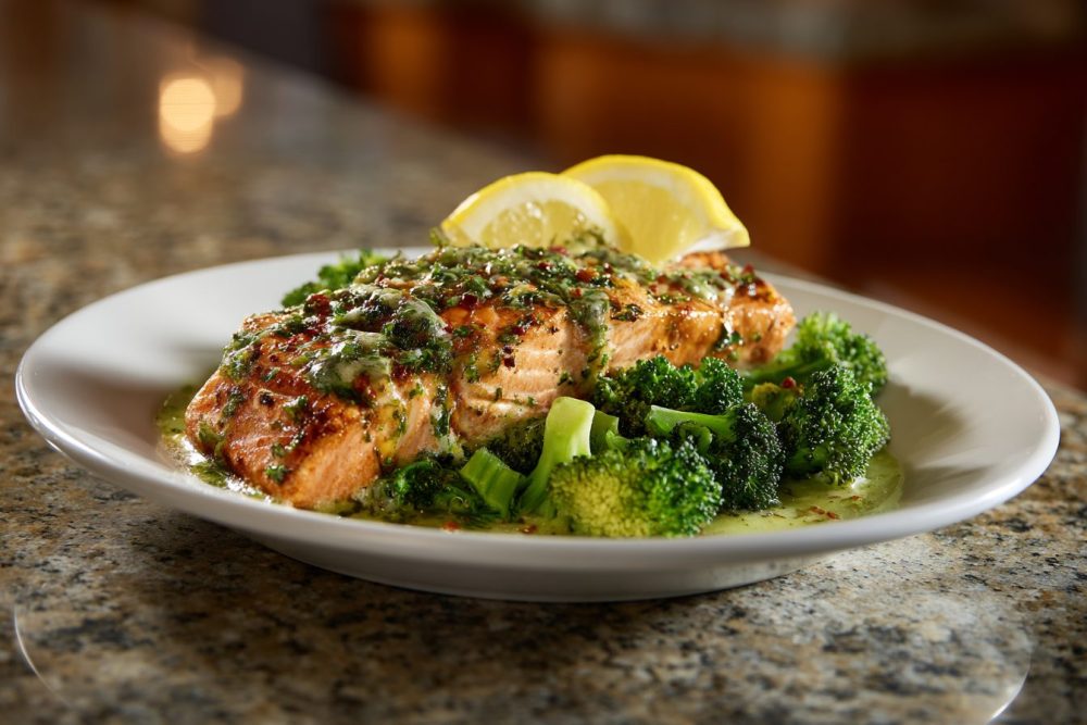 Zesty Herb Grilled Salmon (Olive Garden-Inspired) with Lemon-Garlic Broccoli