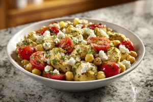 Zesty Lemon-Herb Chicken & Chickpea Bowls with Creamy Feta
