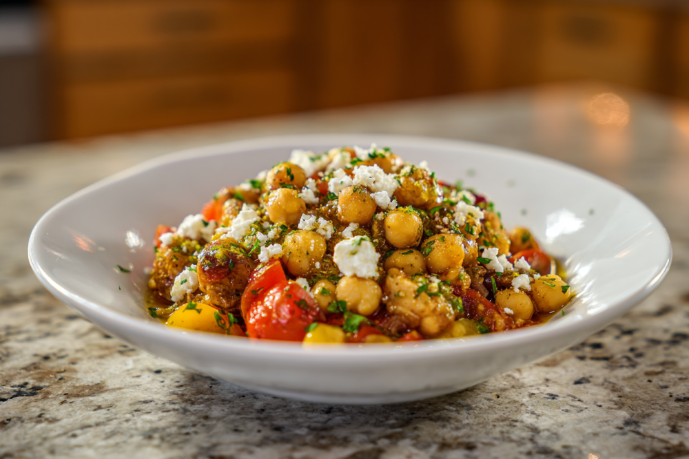 Zesty Lemon-Herb Chicken & Chickpea Bowls with Creamy Feta