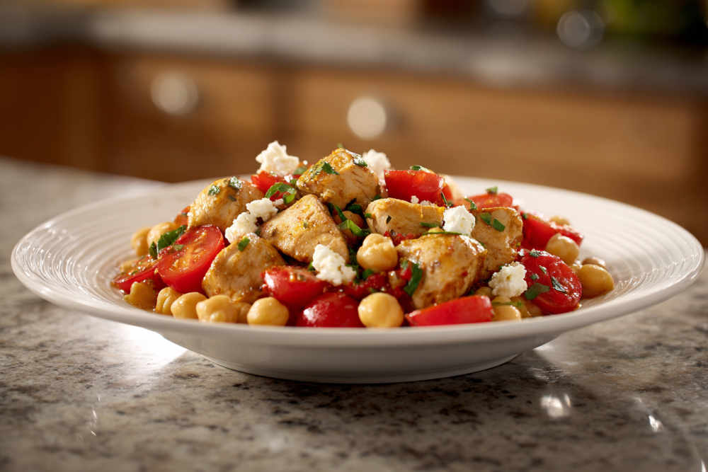 Zesty Lemon-Herb Chicken & Chickpea Bowls with Creamy Feta