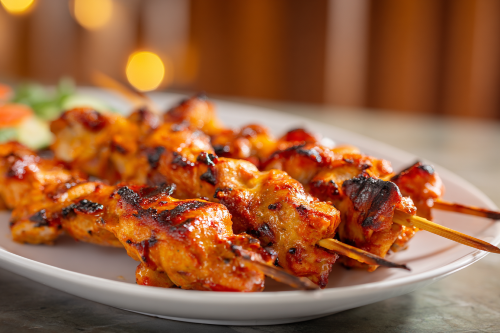Zesty Lemon-Herb Grilled Chicken Skewers with Creamy Feta Dip