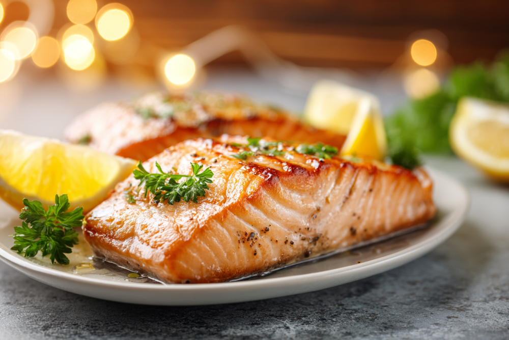 Zesty Lemon Herb Grilled Salmon with a Kick