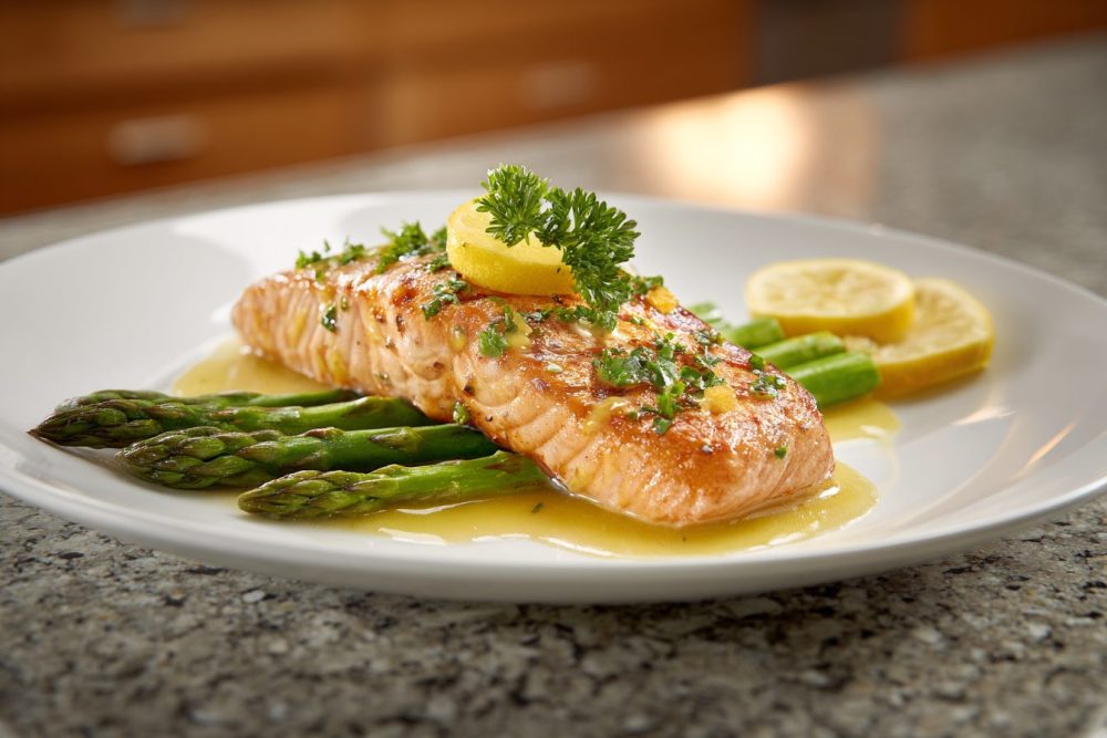 Zesty Lemon-Herb Grilled Salmon with Tender Asparagus Spears