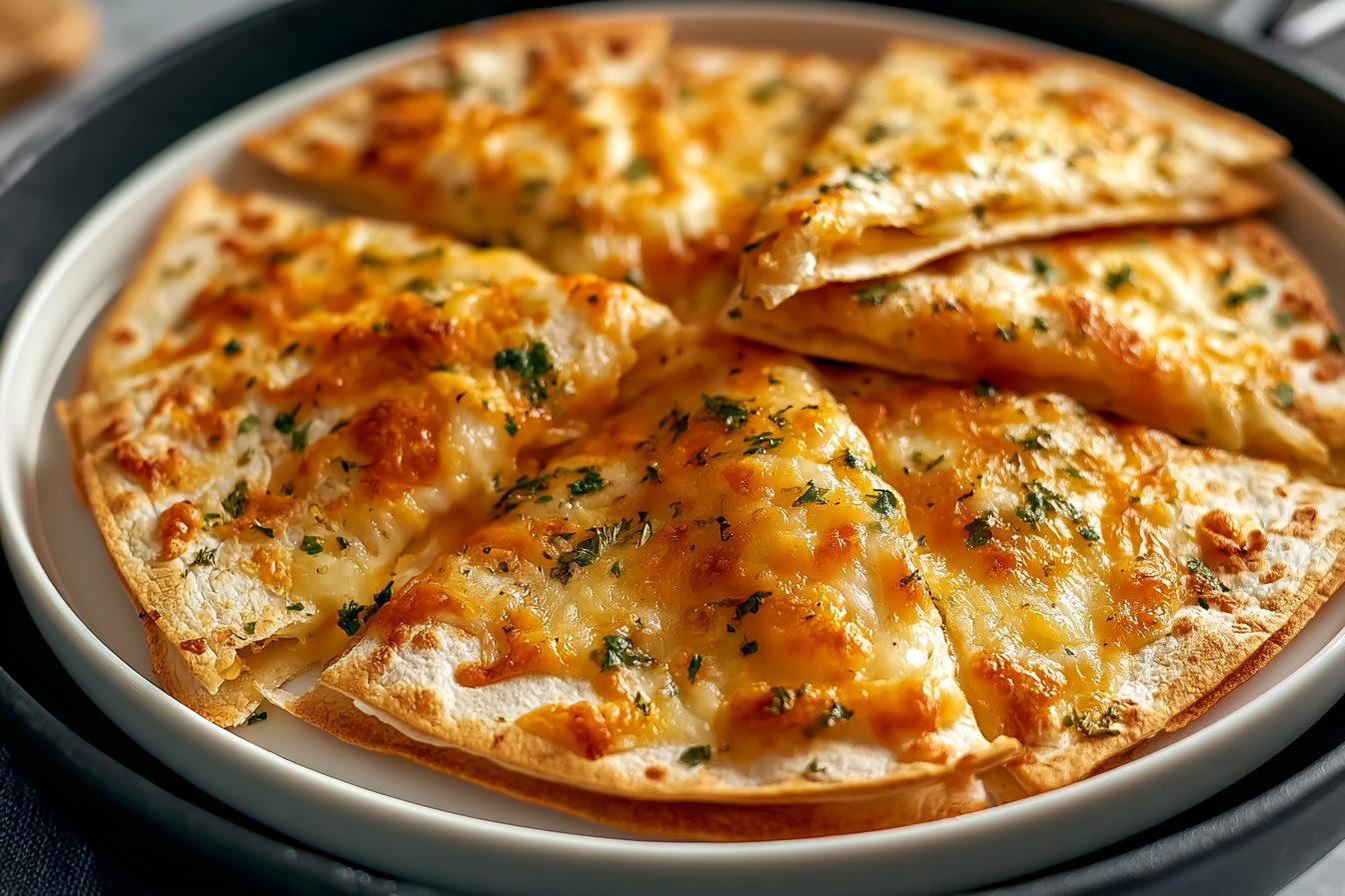 Air Fryer Cheesy Tortilla Garlic Bread – Quick Snack