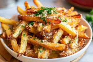 Crispy Air Fryer Garlic Parmesan Fries