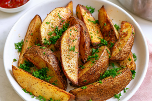 Garlic Parmesan Air Fryer Potato Wedges