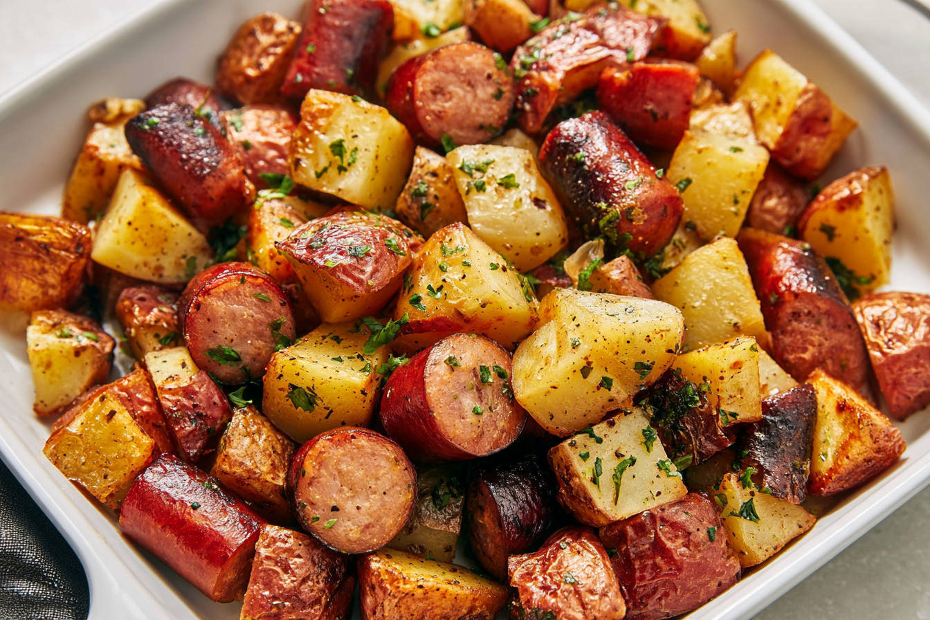 Air Fryer Potatoes and Sausage — crisp one-pan dinner