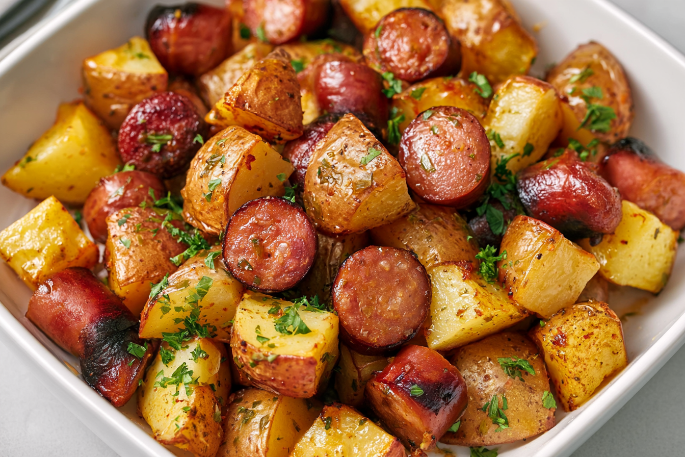 Air Fryer Potatoes and Sausage — crisp one-pan dinner