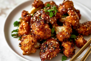 Air Fryer Sesame Cauliflower Wings
