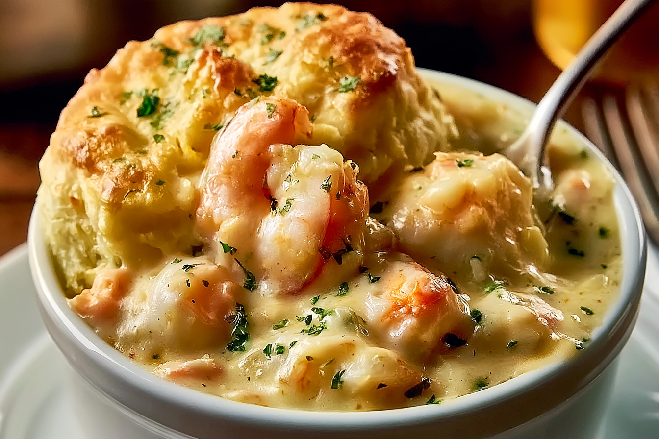Cheddar Bay Biscuit Seafood Pot Pie