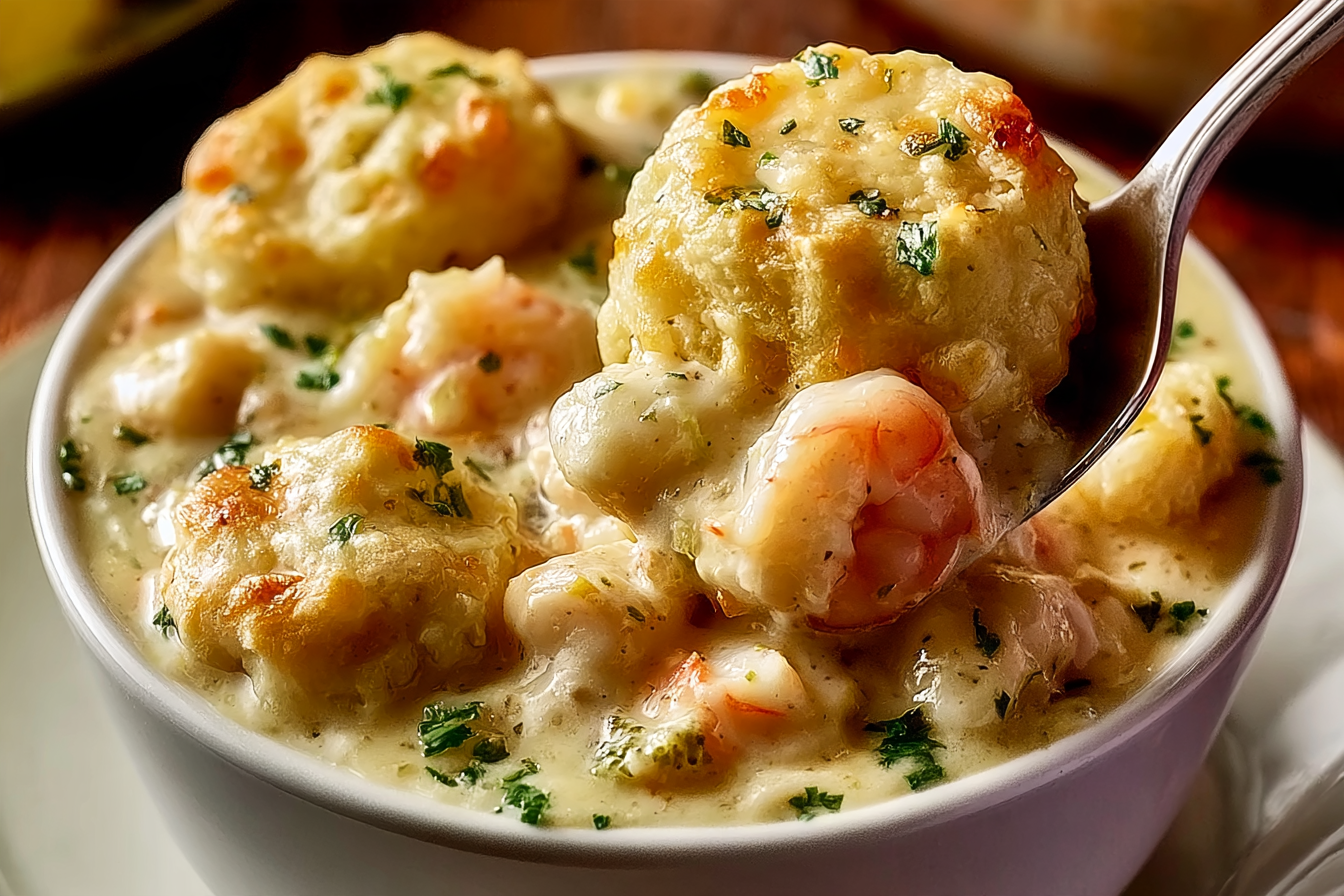 Cheddar Bay Biscuit Seafood Pot Pie
