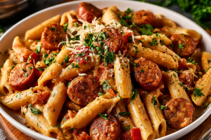 Creamy Cajun Sausage Pasta