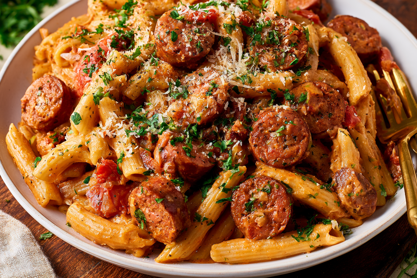 Creamy Cajun Sausage Pasta
