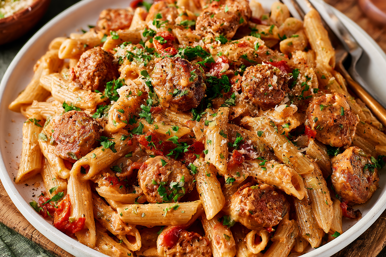 Creamy Cajun Sausage Pasta
