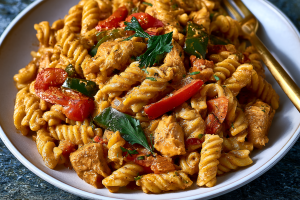 Easiest Ever Creamy Chicken Fajita Pasta