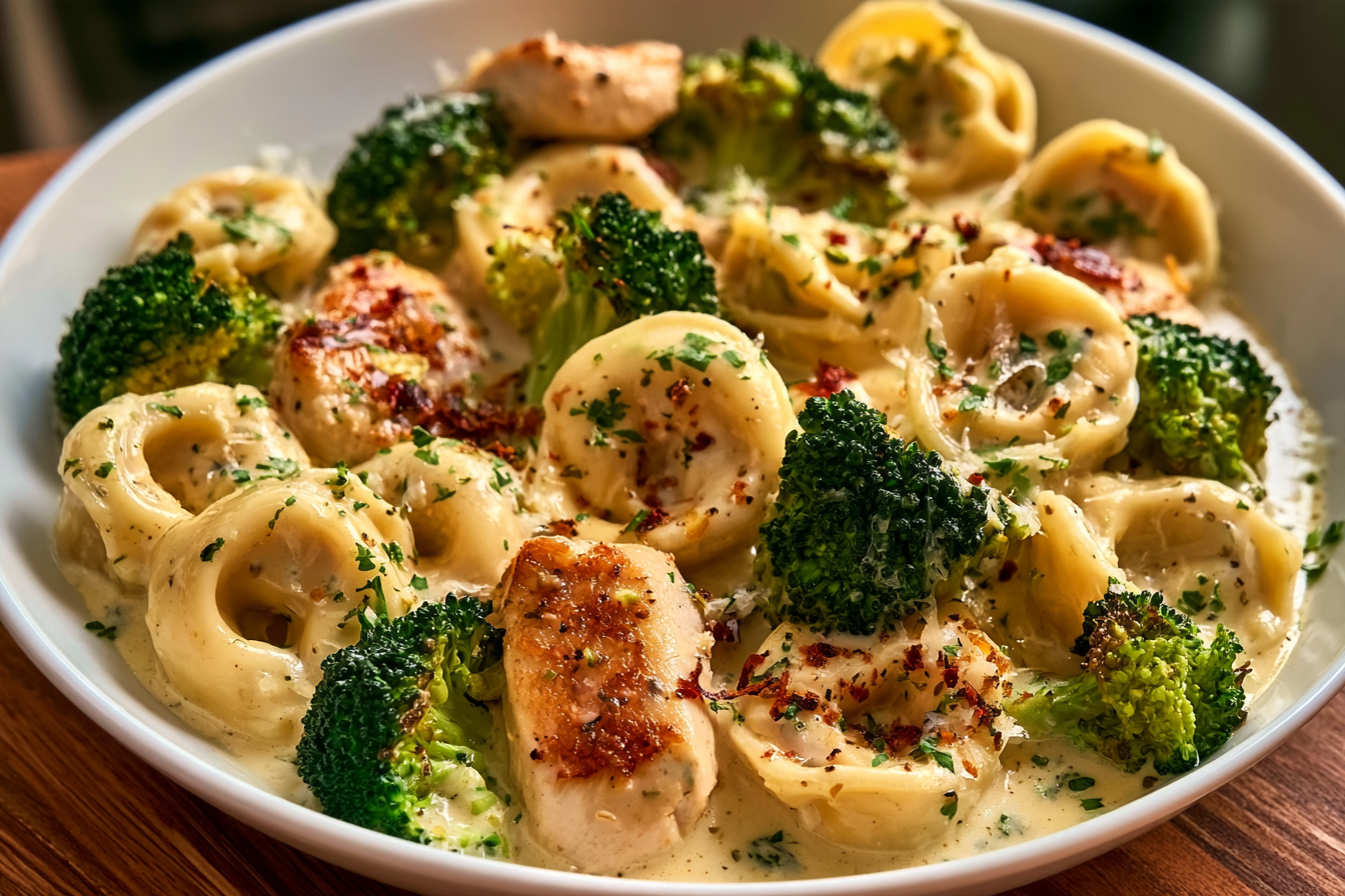 Creamy Garlic Parmesan Tortellini with Chicken and Broccoli – Food ...