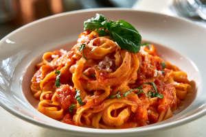Creamy Garlic Tomato Pasta with Blistered Cherry Tomatoes