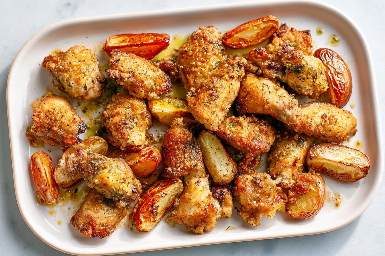 Crispy Lemon-Herb Air Fryer Chicken Thighs