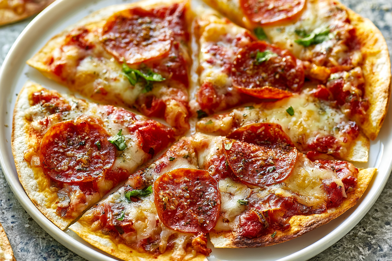 Easy 5 Minute Air Fryer Tortilla Pizza