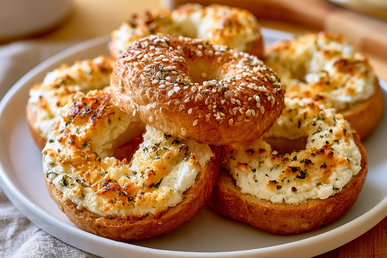 High Protein Cottage Cheese Bagels