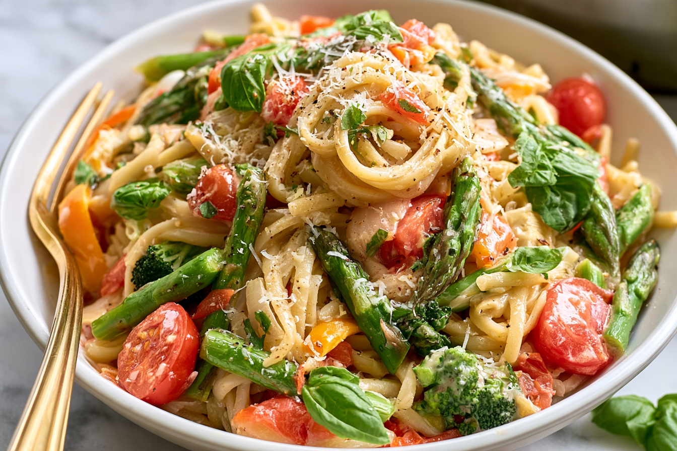 Pasta Primavera: Creamy Penne with Fresh Vegetables