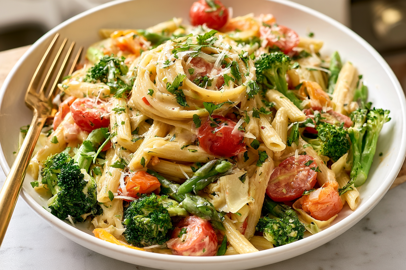 Pasta Primavera: Creamy Penne with Fresh Vegetables