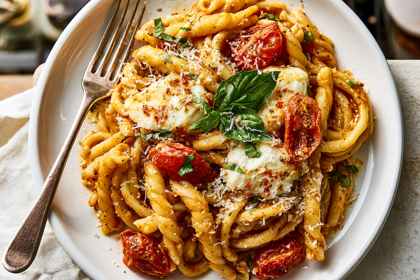 Summer Pasta: Lemon-Basil Pasta with Cherry Tomatoes & Burrata